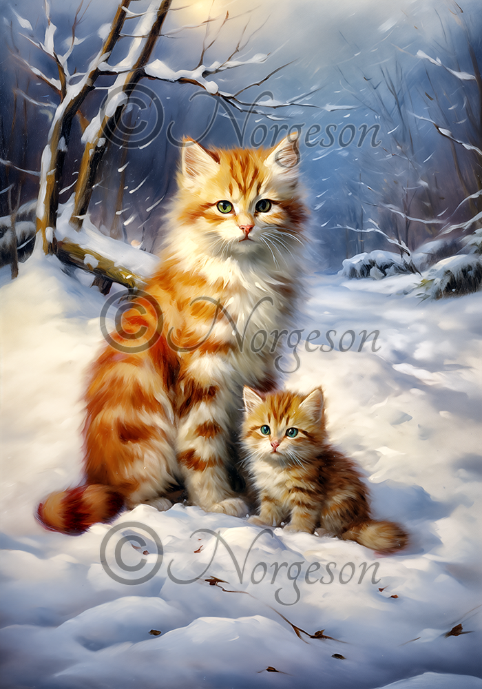 Cats in the snow