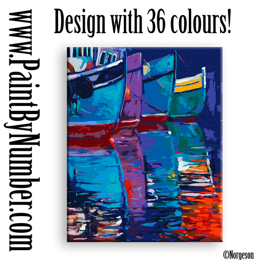 Sunset over boats and jetty