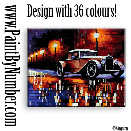 Vintage car on cobblestone