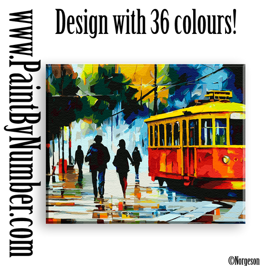 Tram commuting in an idyllic city