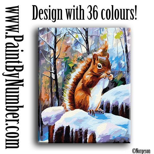 Little squirrel in the snow