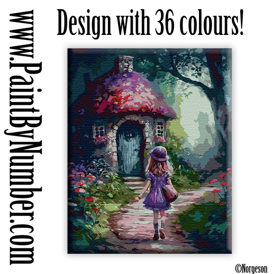 Little girl in the mushroom village