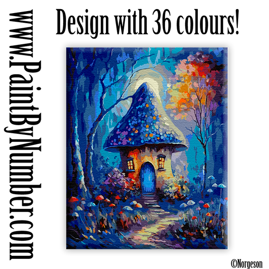 Mushroom village at night (Blue)