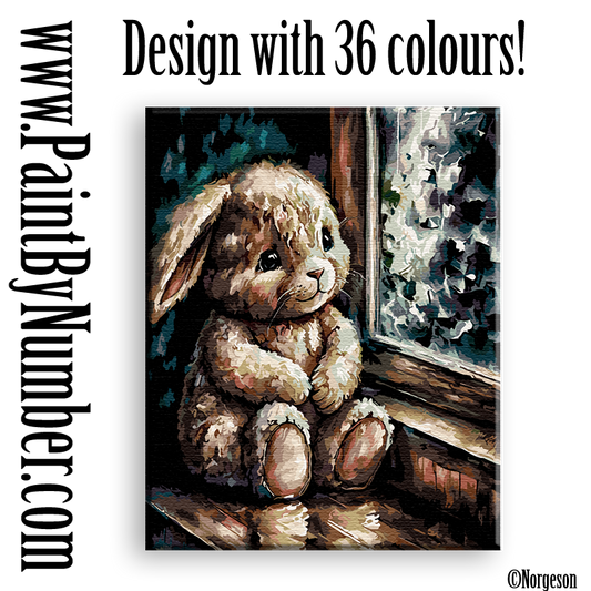 Toy bunny in the window