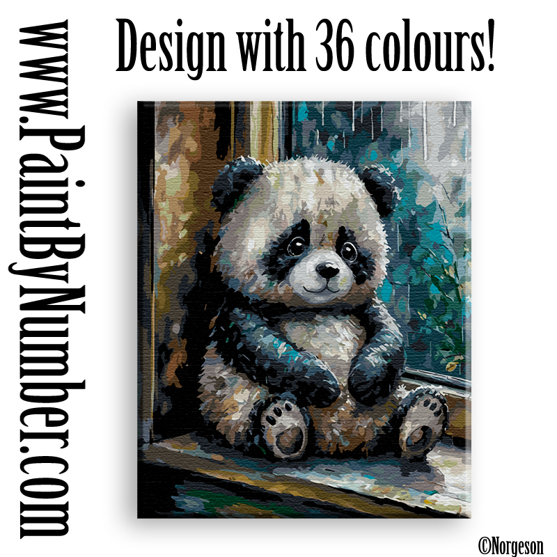 Toy panda in the window