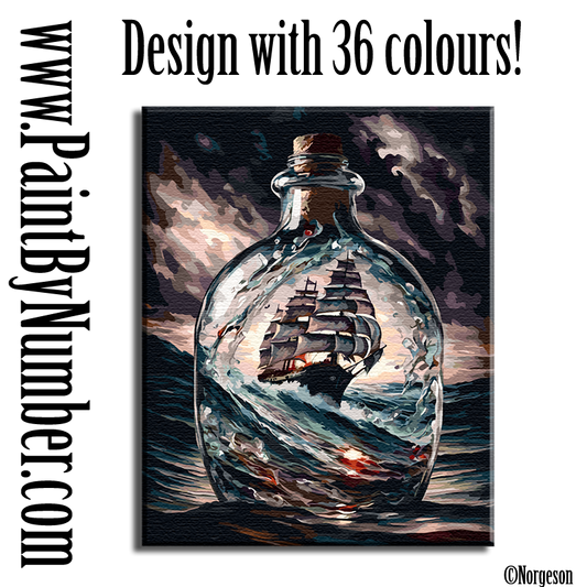 Fantasy ship in a bottle