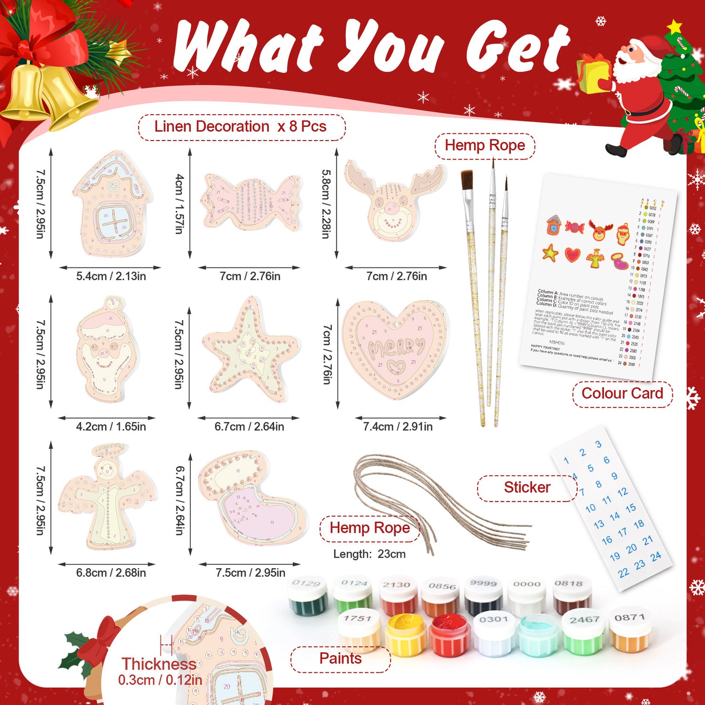 16 Christmas decoration 8pcs