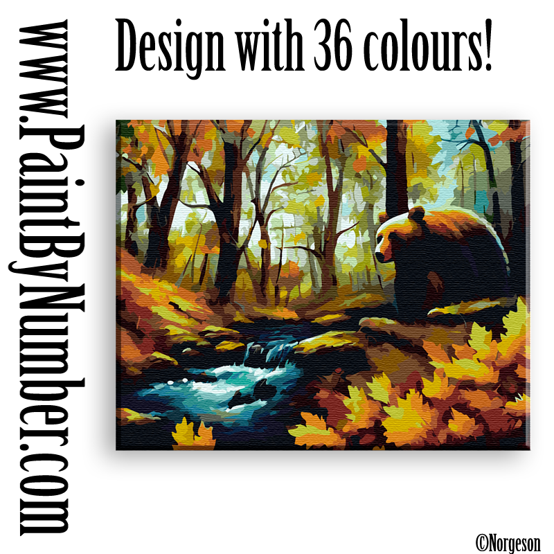 Gone fishing (brown bear) – Norgeson - Traditional paint by numbers