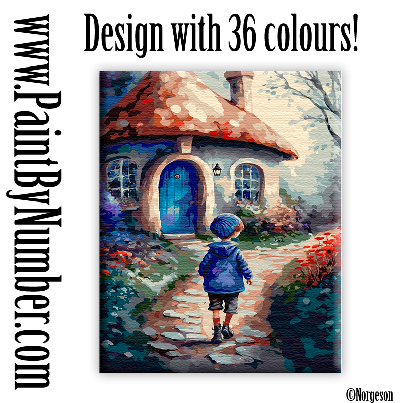 Little boy in the mushroom village