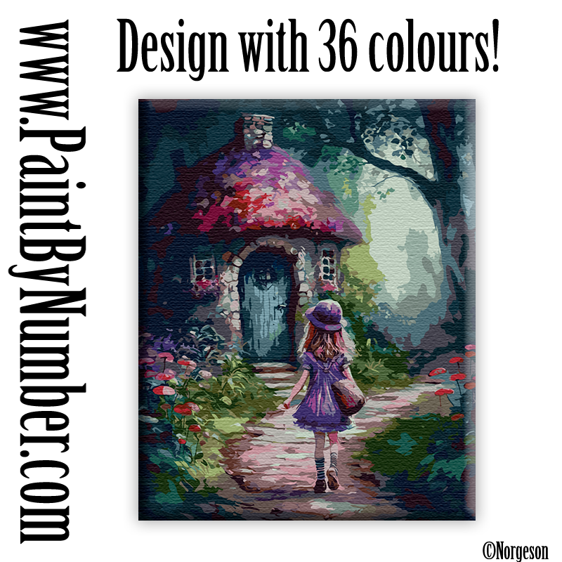 Little girl in the mushroom village