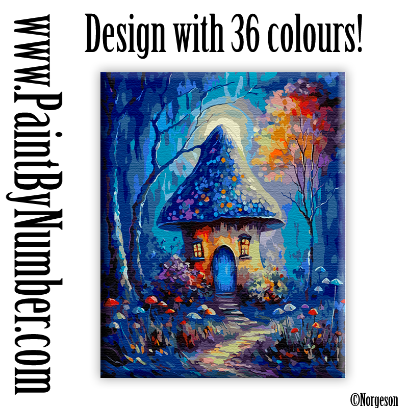 Mushroom village at night (Blue)