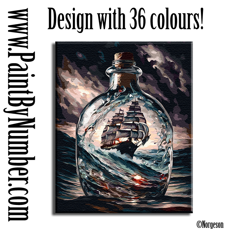 Fantasy ship in a bottle